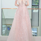 A Line Off The Shoulder Sequin Pink Long Evening Dress Prom Dresses Birthday Outfits   cg26195