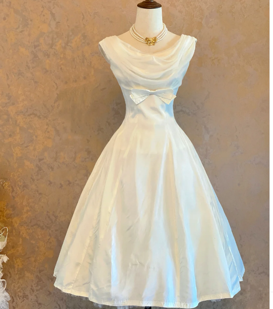 A Line White Chiffon Birthday Outfit Short Prom Dress Homecoming Dress cg26325