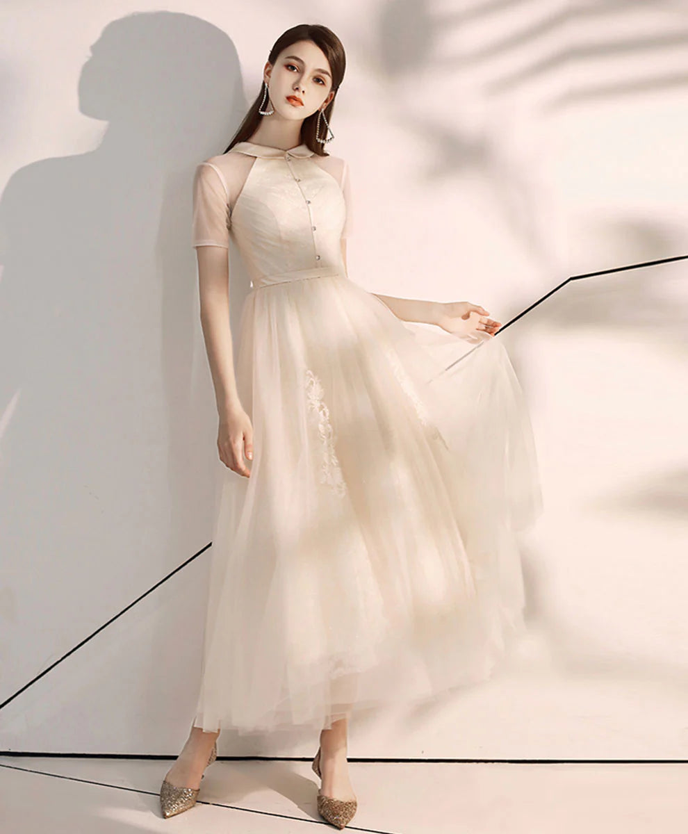 A Line Tulle Evening Dress, Graduation prom dress         cg23185