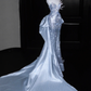 Luxurious Mermaid Prom Party Dress With Train Beading Evening Dress 21st Birthday Outfit cg26342