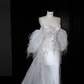 Off The Shoulder Mermaid White Wedding Dress Evening Dress 22nd Birthday Outfit cg26346