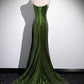 Green Sequins Mermaid Long Prom Dress with Leg Slit, Green Sequins Party Dress      cg25260
