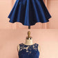 2 Pieces Navy Blue Homecoming Dress Satin Two Pieces Lace Homecoming Dress Party Dress
