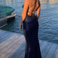 Navy Blue Sequins Mermaid Long Prom Dress     cg24911