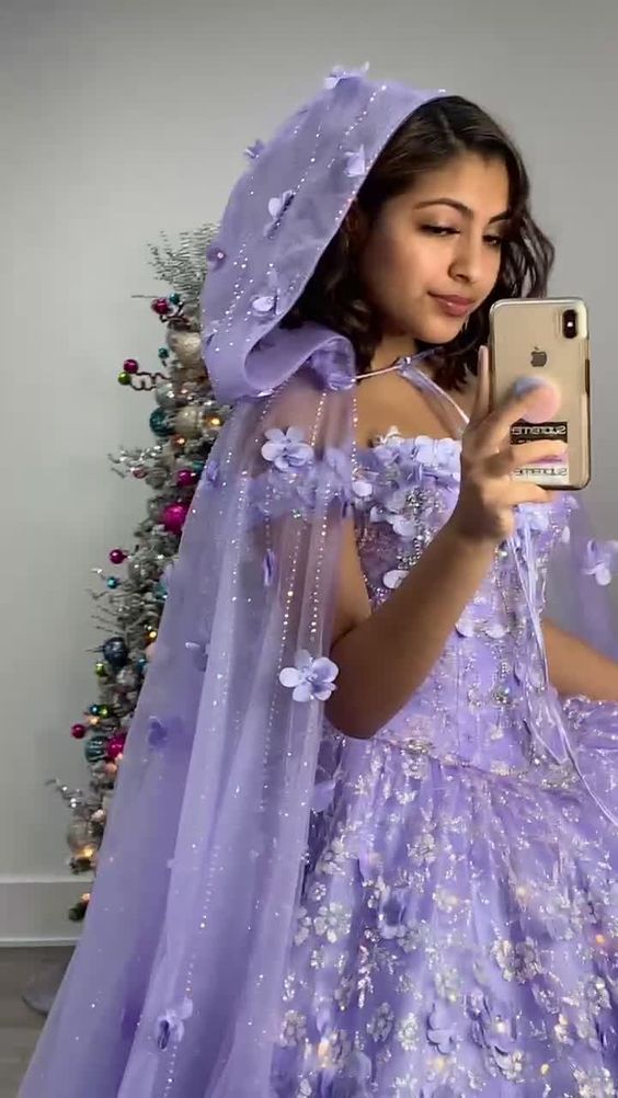 Blumen Quinceanera Kleider Off Schulter Ballkleid Puffy Spitze Stickerei Prinzessin Sweet 16 Mädchen cg24835