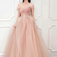 Pink Sweetheart With Lace Beaded Tulle Junior Prom Dress, Pink Long Formal Dresses    cg24960