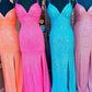 Long Pink Sparkle Sequins Prom Dresses Formal Evening Gowns     cg24879