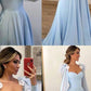 Simple blue long prom dress, blue evening dress, blue formal dress cg1014