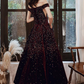 CUTE BURGUNDY SEQUIN TEA LENGTH PROM DRESS BURGUNDY EVENING DRESS   cg10289