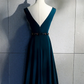 Beautiful Long V Back Evening Gown, Charming Green Party Dress prom dress    cg10388