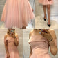 A Line Spaghetti Straps Pink Short Homecoming Dress With Ruffles cg1047