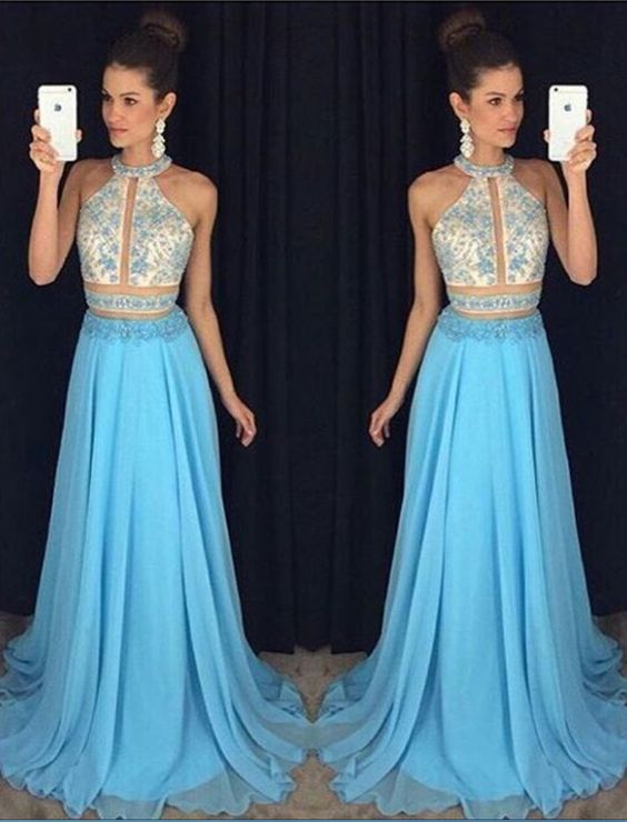 Charming Prom Dress,Sleeveless Two Piece Prom Dress,Long Evening Dress,Sexy Party Dress   cg10496