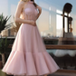 Pink tulle short prom dress    cg10644