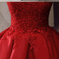 Lace Homecoming Dress, Applique Junior School Dress, Red Graduation Dress cg1101