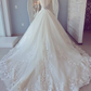 White lace long sleeve ball gown prom dress wedding dress   cg11015