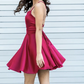 Cute satin short dress homecoming dress   cg11041