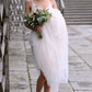 Simple v neck tulle white long wedding dress white bridal prom dress   cg11115