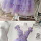 Purple tulle appliqué short homecoming dress, homecoming dress cg1123