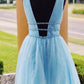 V-Neck Sparkling Beading Sky Blue Short Homecoming Dress   cg11328