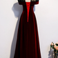 Charming Dark Red Velvet Long Prom Dress, Junior Prom Dress, Evening Gown   cg11466