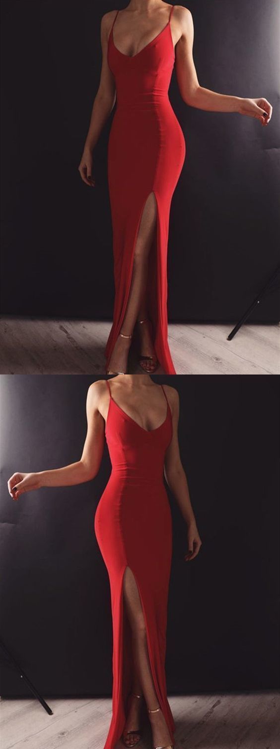 Sexy Sleeveless Red Slit Prom Dress Evening Party Gown   cg11548