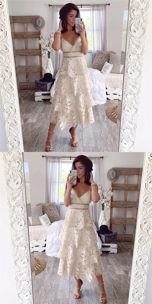 Charming V-Neck A-Line Prom Dresses, Evening Dress Prom Gowns   cg12054