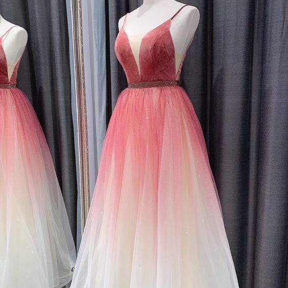 Newest V-Neck A-Line Prom Dresses, Evening Dress Prom Gowns    cg12060