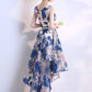 Cute Blue High LowLace Homecoming Dress   cg12067