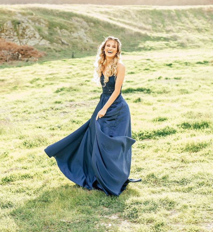 Navy Prom Dress,A-Line Prom Gown,Satin Evening Dress,Appliques Prom Gown    cg12090