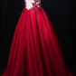 Gorgeous Dark Red Satin Long Cap Sleeves Formal Dress, Prom Dress 2020   cg12149