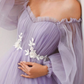 PURPLE TULLE LONG PROM DRESS PURPLE TULLE FORMAL DRESS   cg12153