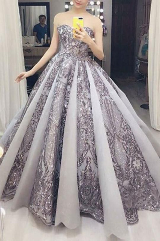 Gorgeous Sweetheart A Line Floor Length With Appliques Prom Dress   cg12192