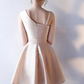 Cute Satin One Shoulder Knee Length Party Dress, A-Line Homecoming Dress   cg12207