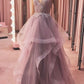 ELEGANT V NECK TULLE LACE LONG PROM DRESS LACE TULLE FORMA DRESS   cg12232