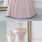 Pink Satin Long Evening Dress With Pockets, Pink Prom Gowns cg1225
