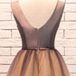Cute Gradient Champagne Knee Length V-neckline Party Dress, Short Homecoming Dress   cg12270