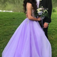 Gorgeous V Neck Beaded Purple Long Prom Dress   cg12384