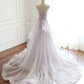 Sweetheart neck light lavender tulle long beaded evening dress Prom Dresses    cg12413