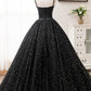 Beautiful Black Prom Dresses, Princess Spaghetti Straps Sleeveless Backless Party Dress   cg12617