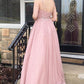 Straps A-line Blush Pink Long Prom Dress    cg12797