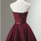 Beautiful Simple Wine Red Tulle Short Party Dress Homecoming Dresses cg12802