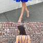 Cute Organza Skirt Royal Blue A-line Lace Top Short Homecoming Dresses cg1305