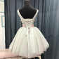 Beautiful Light Blue Short Sweetheart Homecoming Dress, Tulle Flowers Party Dress    cg13077