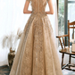 LIGHT CHAMPAGNE LACE SATIN PROM DRESS CHAMPAGNE EVENING DRESS   cg13087
