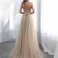 Champagne tulle long prom dress high quality evening dress   cg13105