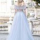 Gray tulle beads long prom dress evening dress   cg13172