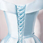 Beautiful Light Blue Satin Sweetheart Homecoming Dress   cg13369