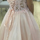 PINK TULLE LACE LONG PROM DRESS PINK EVENING DRESS   cg13375