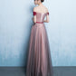 Pink Off Shoulder Floor Length Bridesmaid Dress, A-Line Off Shoulder Prom Dress   cg13425