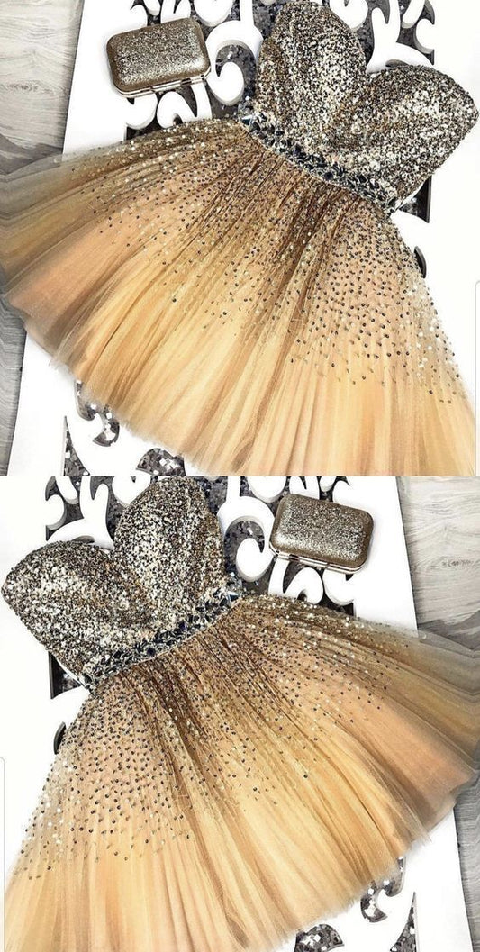 A Line Tulle Short Homecoming Dresses for Teens   cg13758